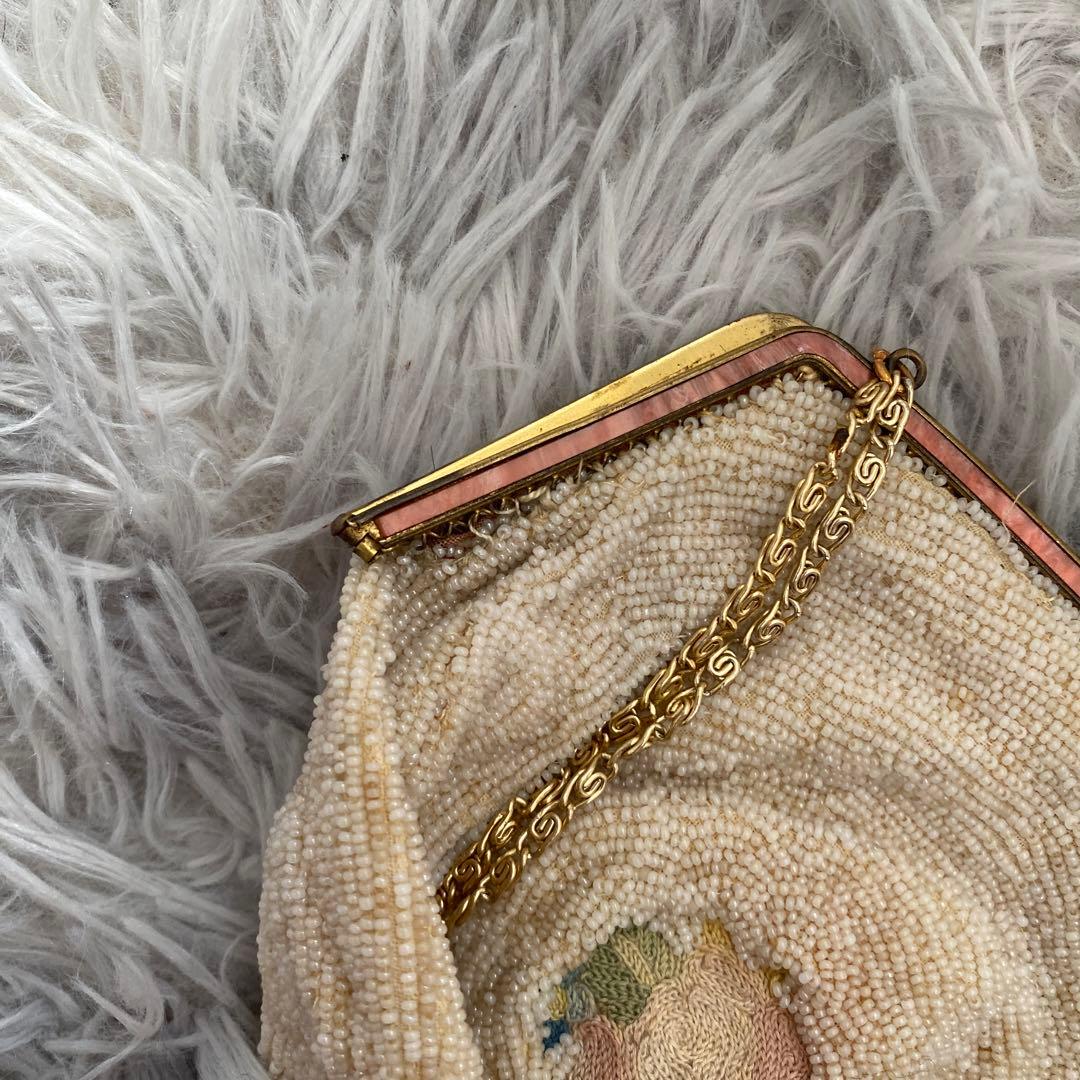 フランスアンティーク　ビーズ、刺繍、パーティーバック蚤の市