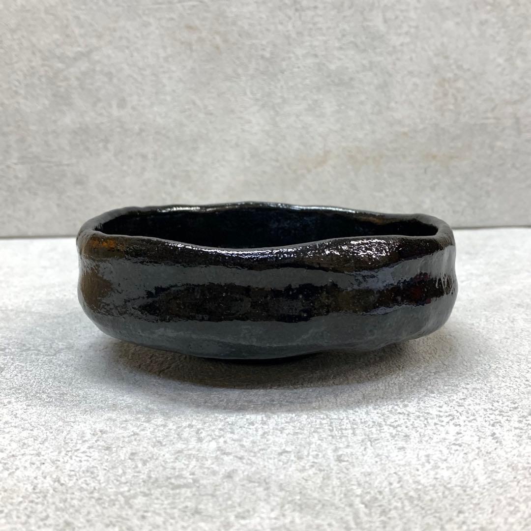 A-11 茶碗 佐々木昭楽 黒平茶碗 共箱 平茶碗 茶道具 茶の湯 黒楽茶碗 樂