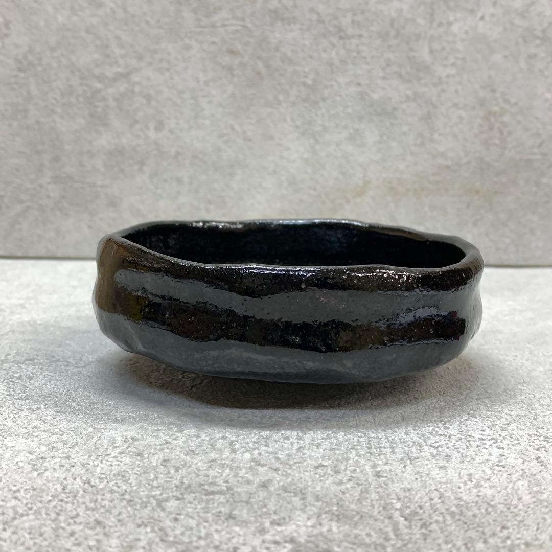 A-11 茶碗 佐々木昭楽 黒平茶碗 共箱 平茶碗 茶道具 茶の湯 黒楽茶碗 樂
