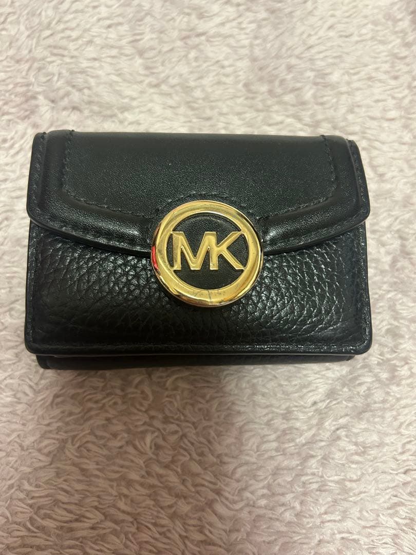 MICHAEL KORS 黒 ミニ財布 MKロゴ