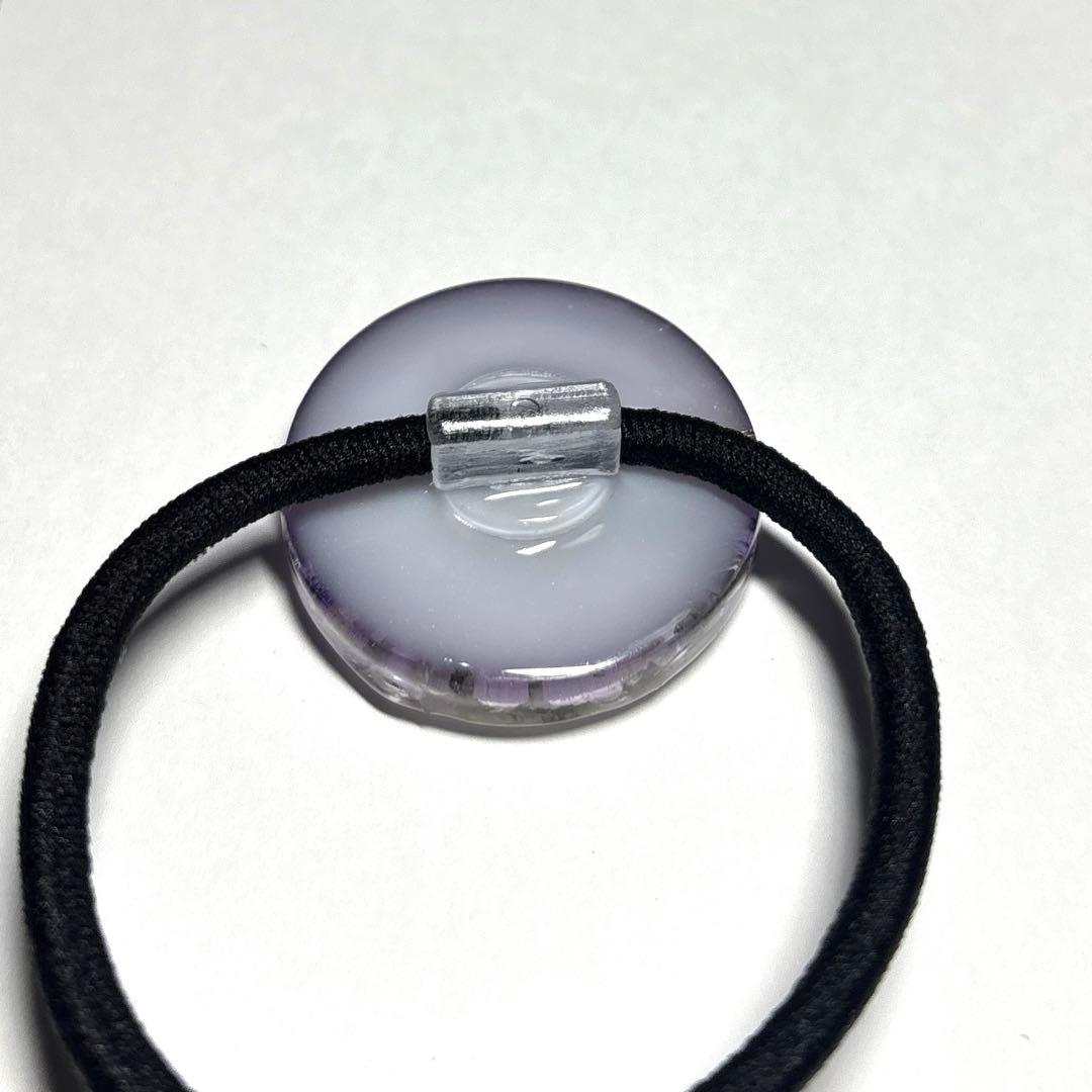 レジン　ヘアゴム　マトリカリア　パープル系