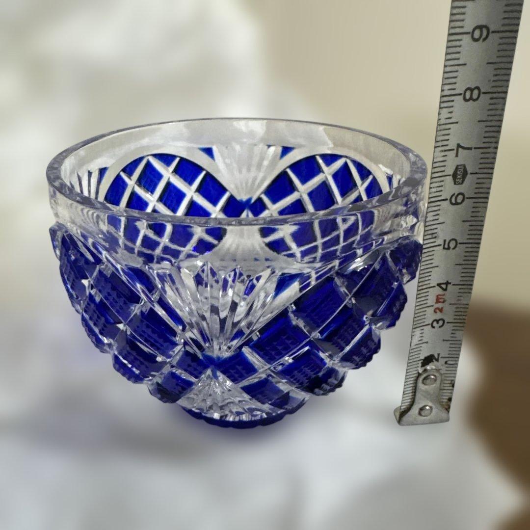 未使用品　復刻　切子浪漫　小付鉢　小付　エーデル　青