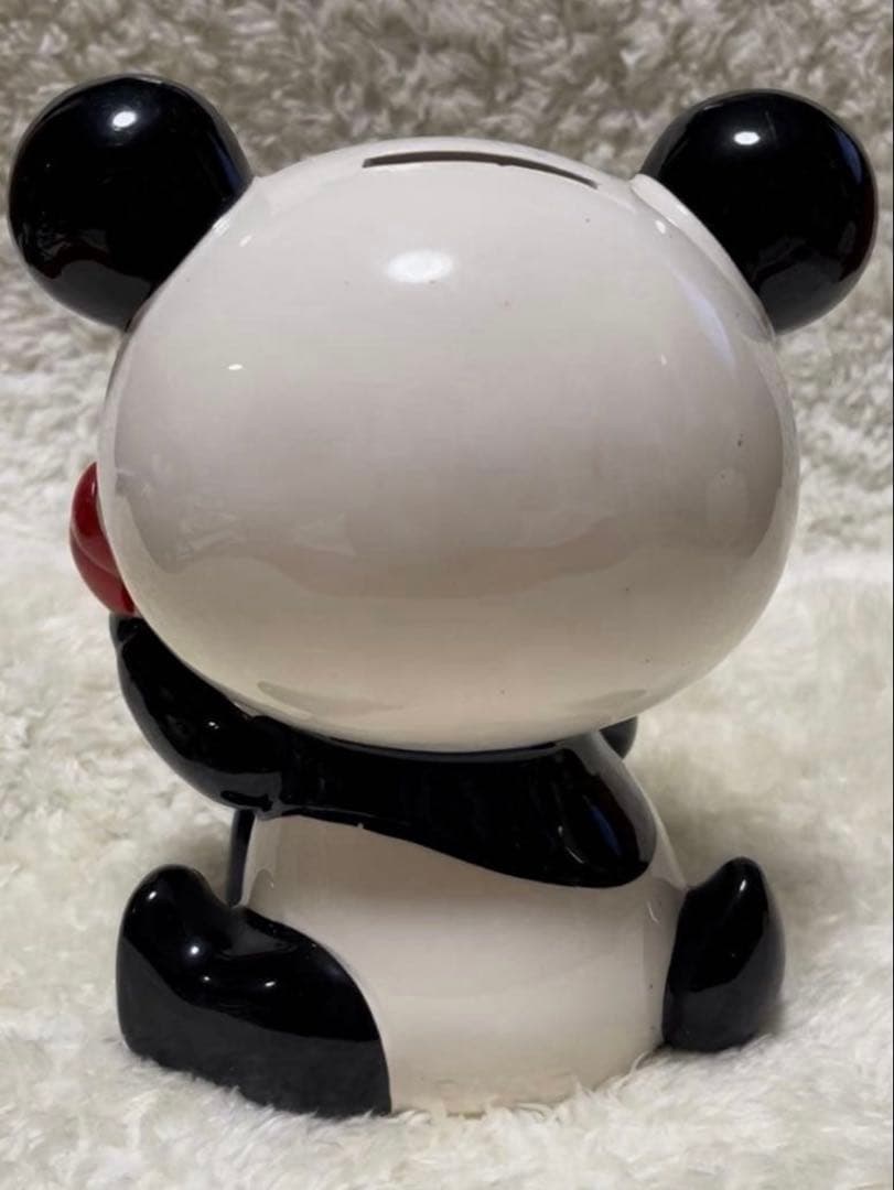 昭和レトロ　内藤ルネ♡赤電話パンダ貯金箱　当時物　陶器　ヴィンテージ