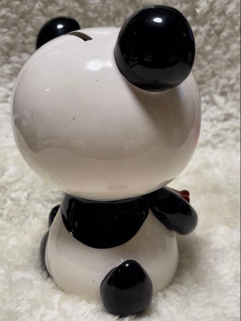 昭和レトロ　内藤ルネ♡赤電話パンダ貯金箱　当時物　陶器　ヴィンテージ