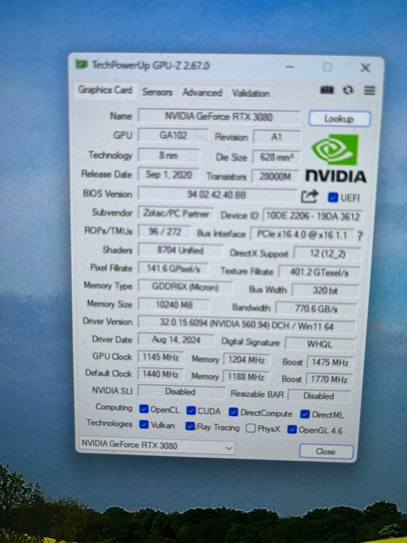 グラフィックボード・グラボ・ビデオカード ZOTAC GeForce RTX 3080 10GB