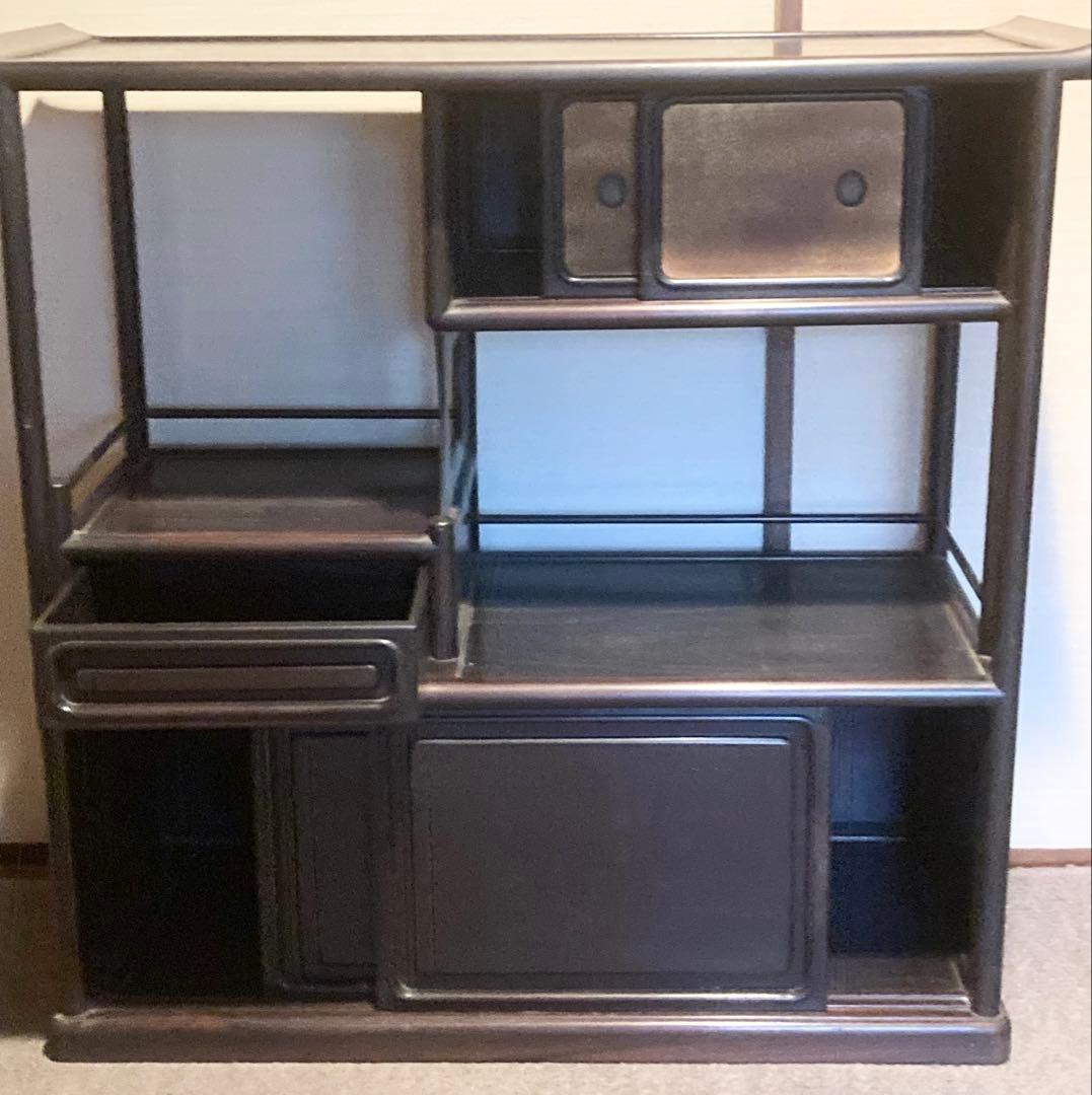 アンティーク家具・紫檀 飾り棚 茶箪笥 古民具 キャビネット
