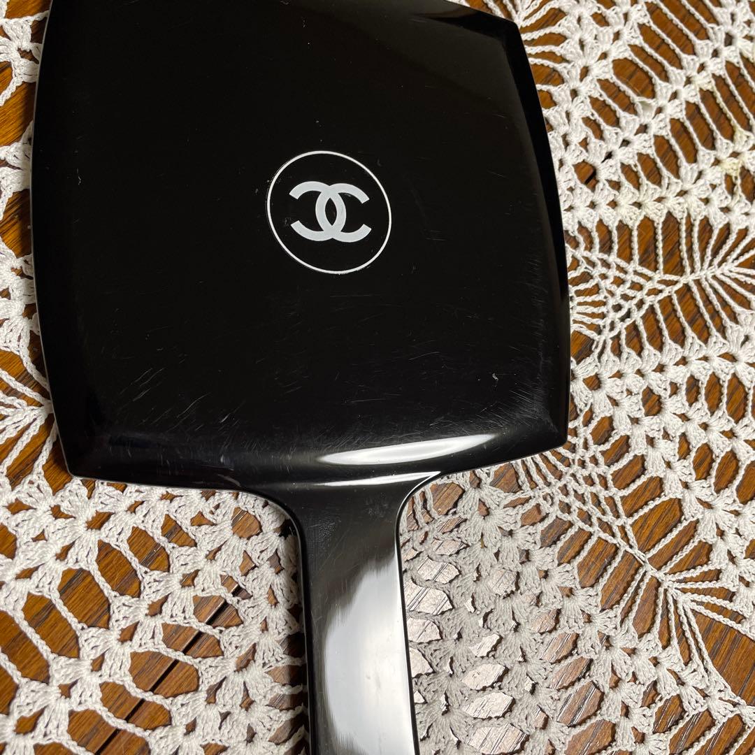 【希少】CHANEL シャネル　手鏡　手持ち鏡　ハンドミラー　ノベルティ　黒