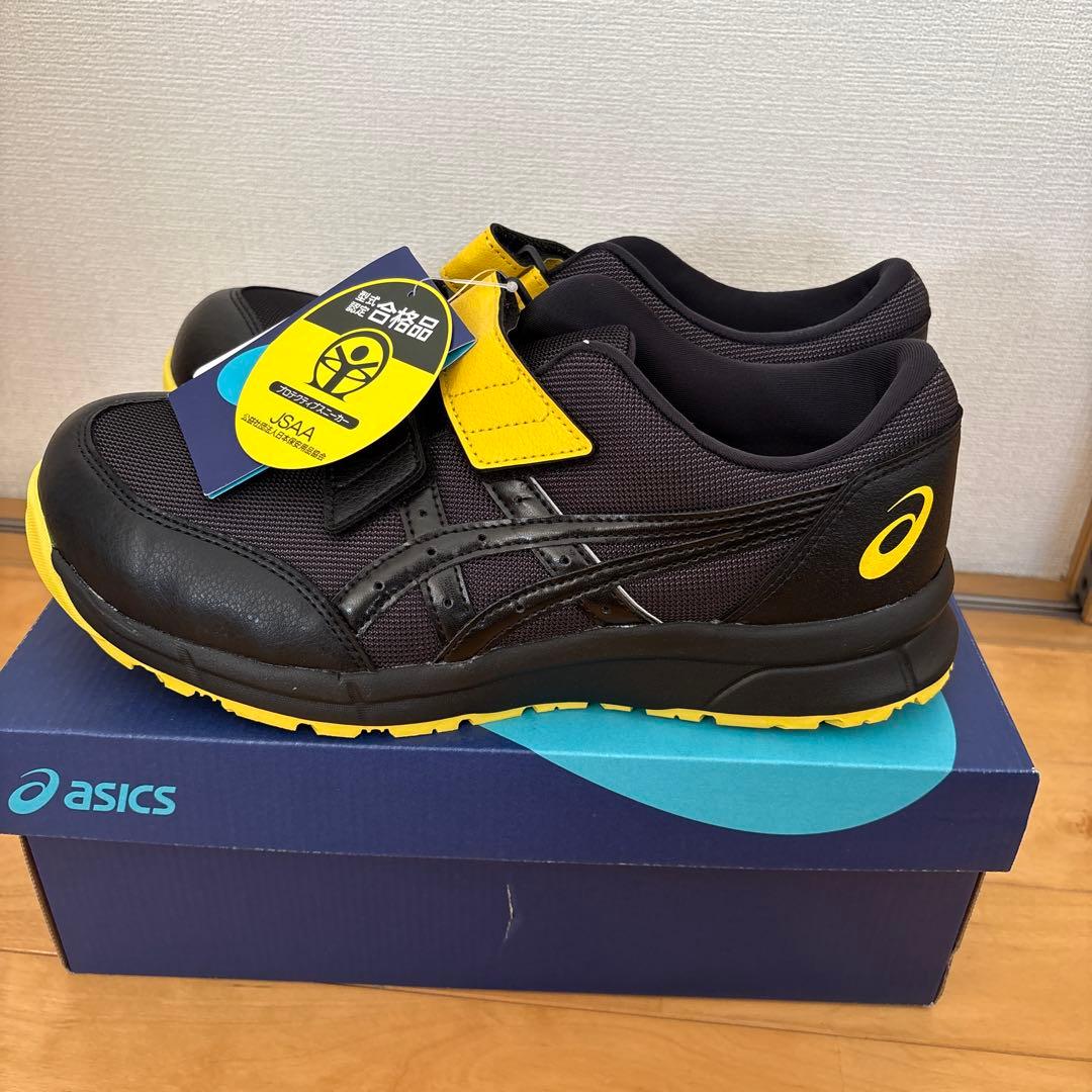 新品未使用！asics 安全靴 黒/黄色 ベルクロ　26.5