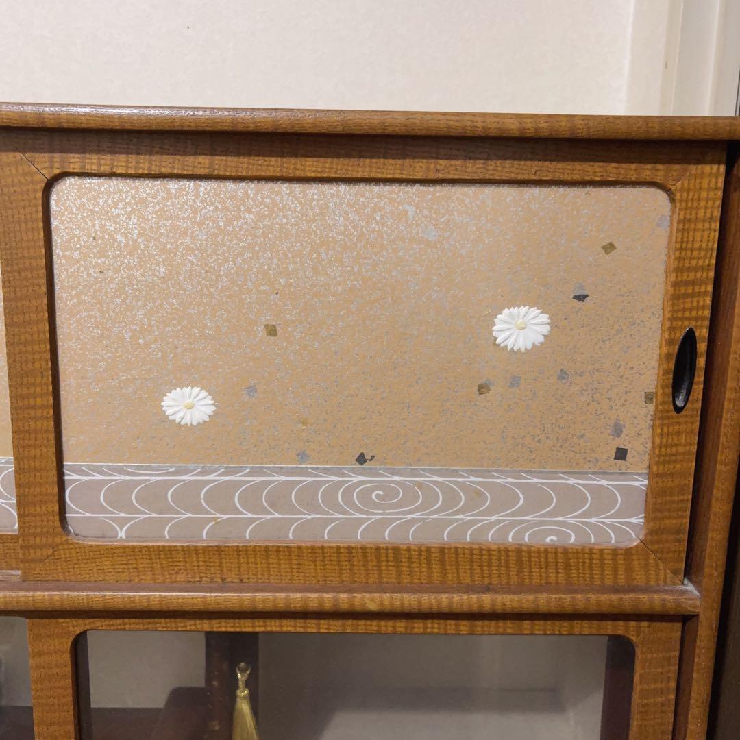 和家具 茶箪笥 飾り棚 昭和レトロ アンティーク 杢目