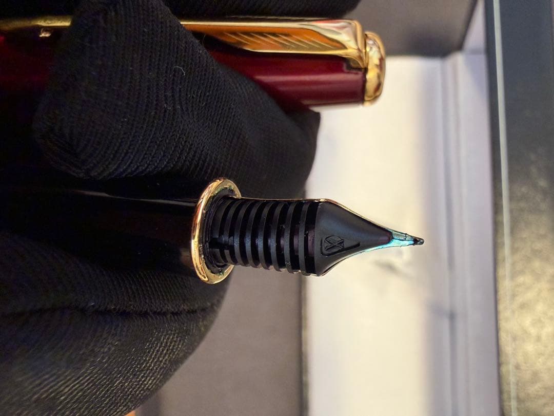 Parker 赤 万年筆 専用ケース付き　18K-750 750 K18