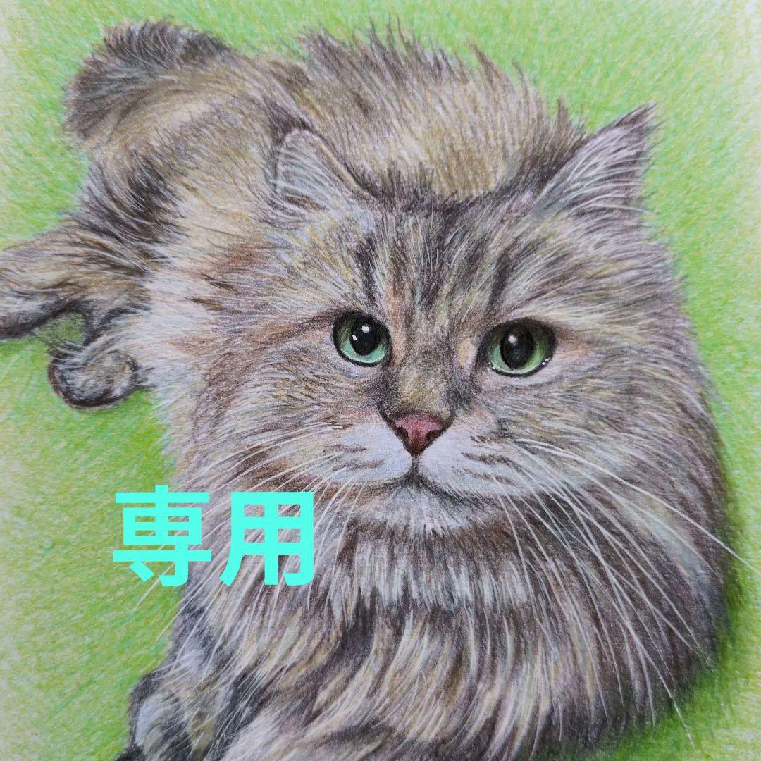 ゆーみんmoonです♪ 色鉛筆画 2Ｌ判 猫♡ ４枚