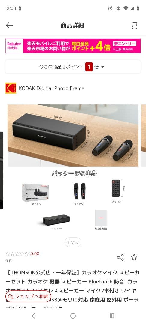 中古　THOMSON GK600 カラオケスピーカーセット　おまけマイク2本