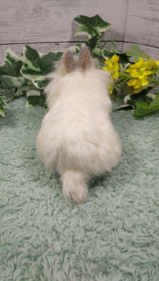 羊毛フェルト うさぎ ライオンヘッド ハンドメイド みんみん