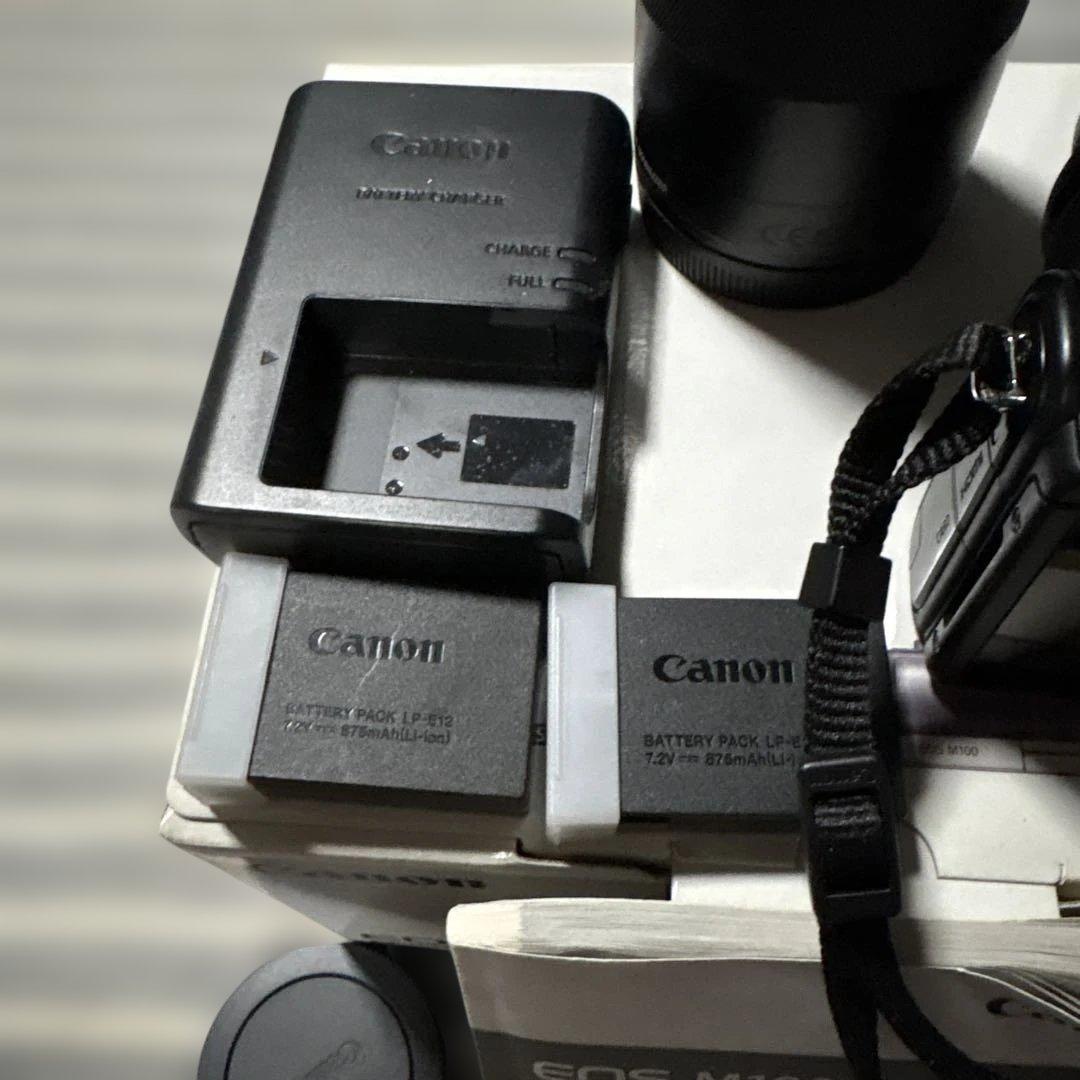 Canon EOS M100 15-45mm 55-200mm 2本レンズ付き