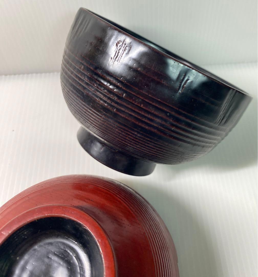 【未使用】越前漆器 越前塗　漆琳堂　清峰作　夫婦椀　漆器
