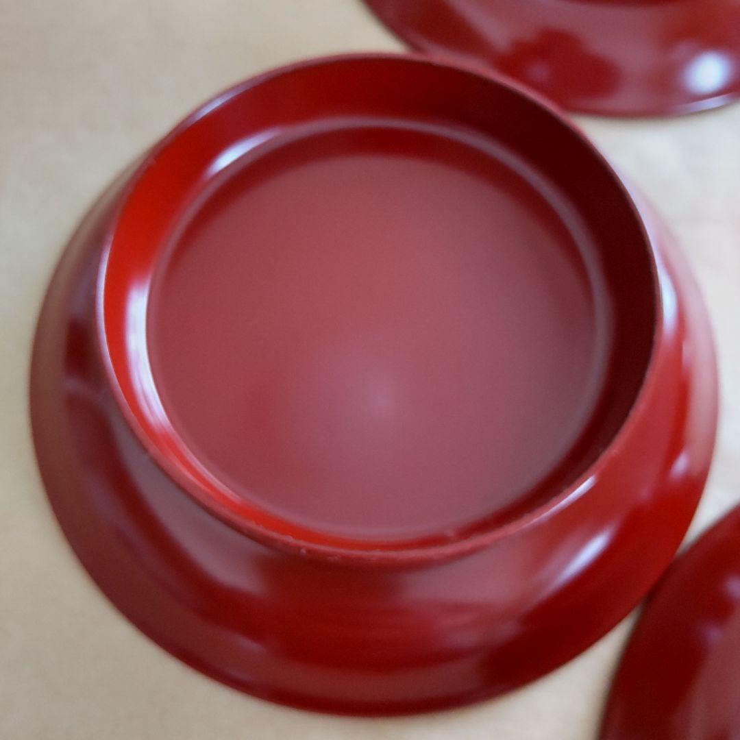 ✨越前塗 椿皿 光琳堂 漆器 5枚セット 朱色 菓子器 銘々皿