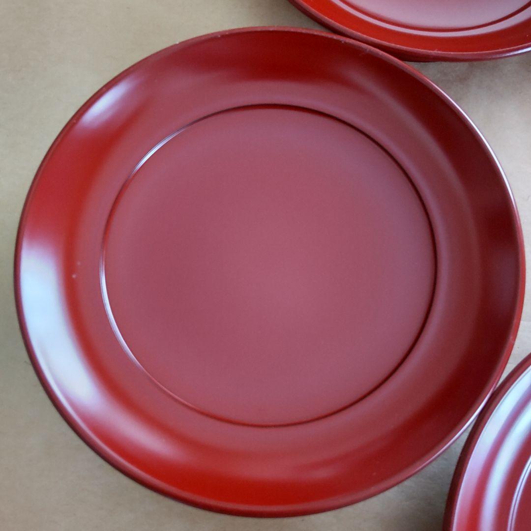 ✨越前塗 椿皿 光琳堂 漆器 5枚セット 朱色 菓子器 銘々皿