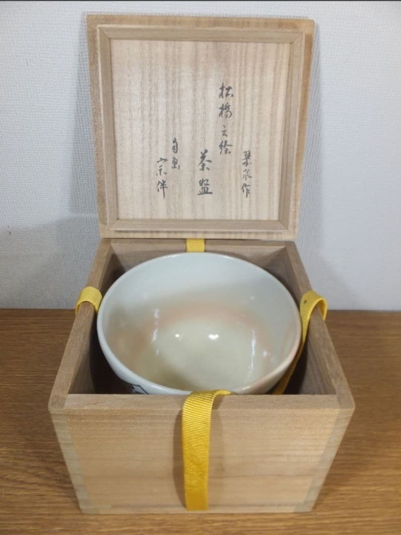真作保証 中村翠嵐 自作 永田宗伴 自画 松橋之絵 茶碗 宗匠 (惺斎宗左)