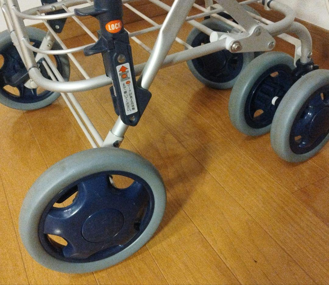 ユーバ産業 シルバーカー ワイヤーカート ブレーキ無 メッシュ紺