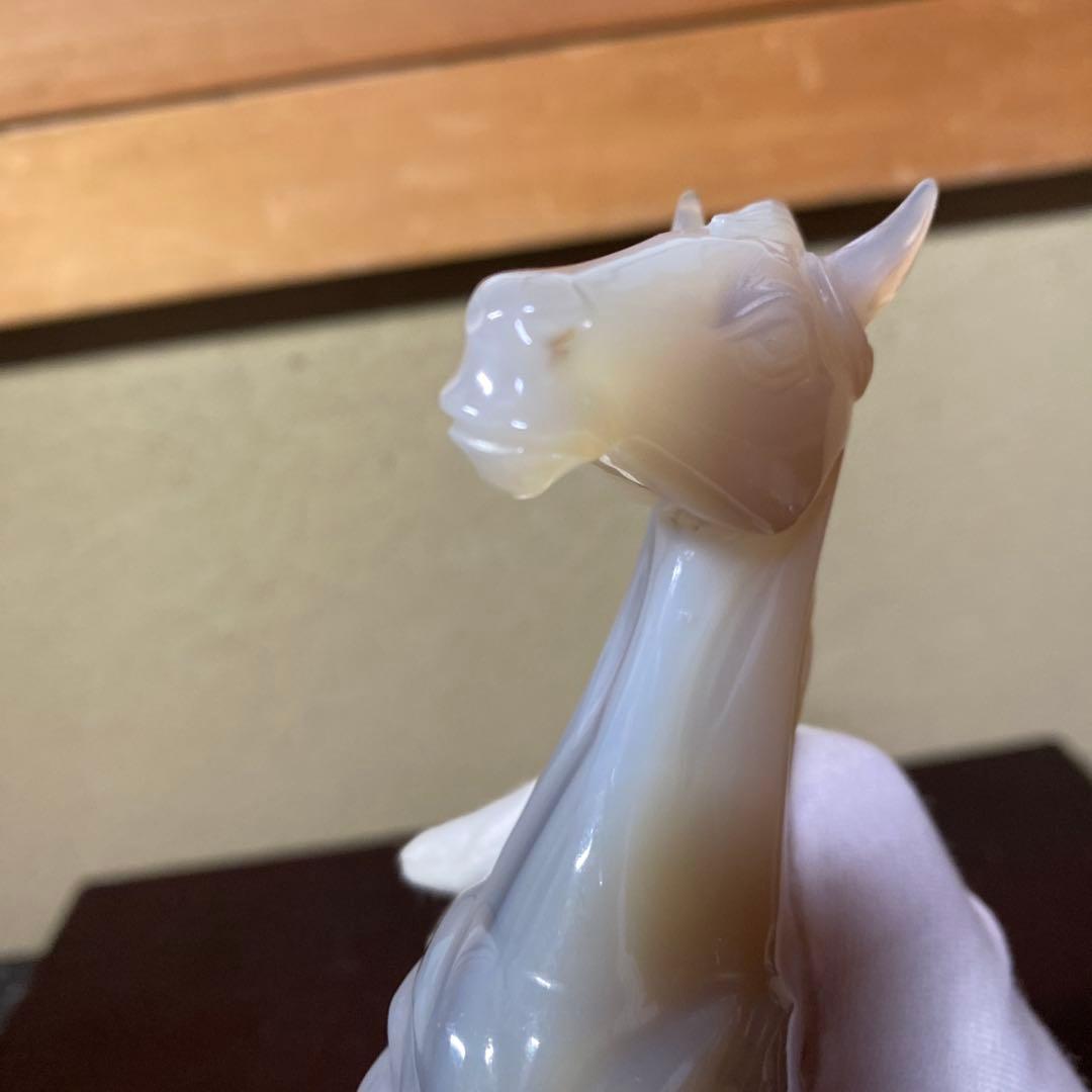 中国古玩　玉製馬の置物2体セット