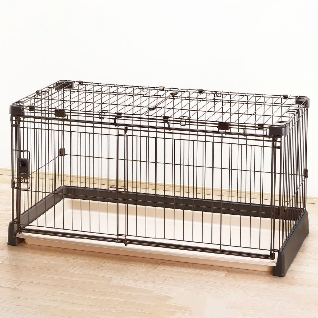 もっとお掃除簡単リッチエル 屋根付きペットサークル 120-60