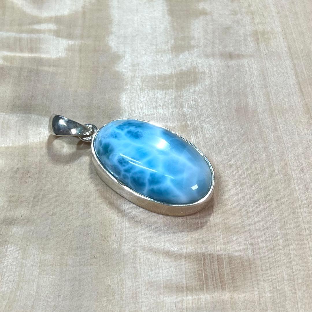 高品質　ラリマー　ペンダント　ネックレス　silver925 3-35
