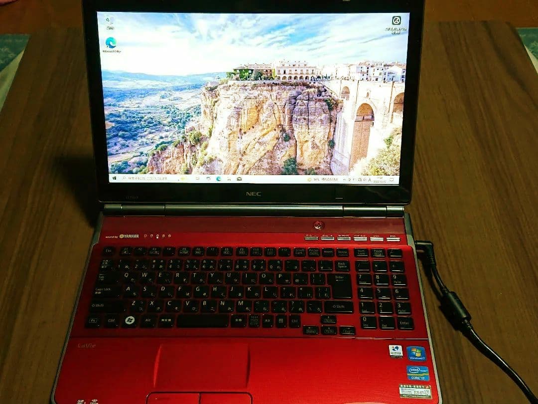 ◇ノートPC NEC LAVIE 赤ノートPC本体 BDドライブ&ACアダプター