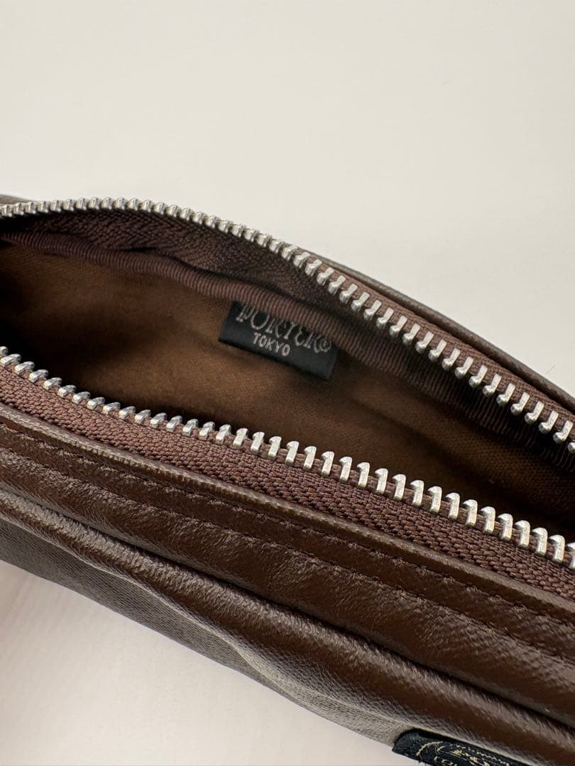 PORTER レザー ペンケース 美品 ブラウン系