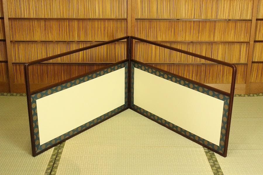 茶道具 風炉先屏風 遠山 唐松 間仕切り 衝立 美品(A476)