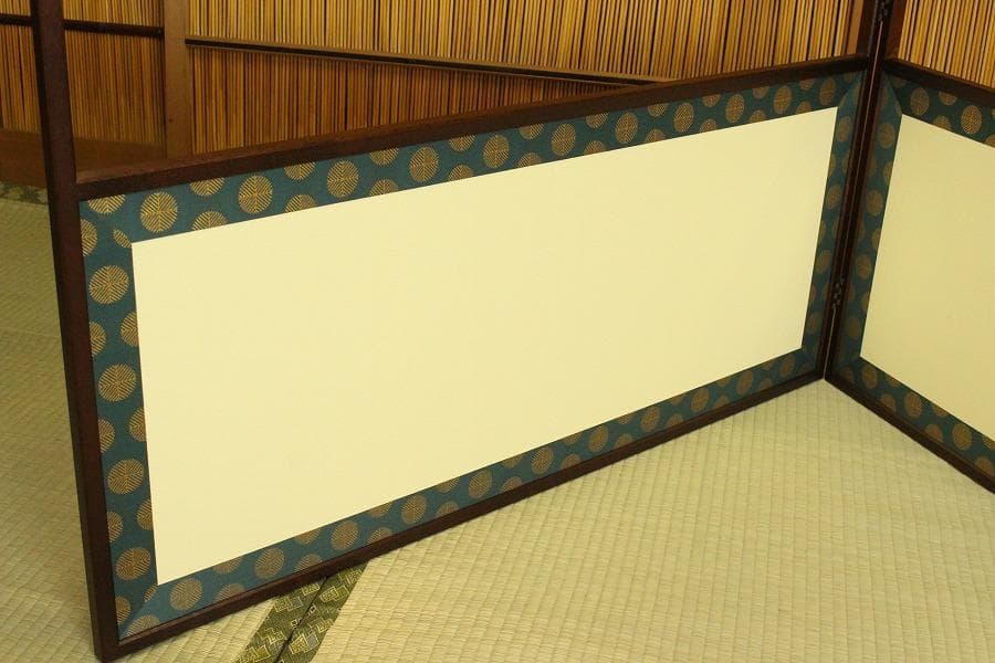 茶道具 風炉先屏風 遠山 唐松 間仕切り 衝立 美品(A476)