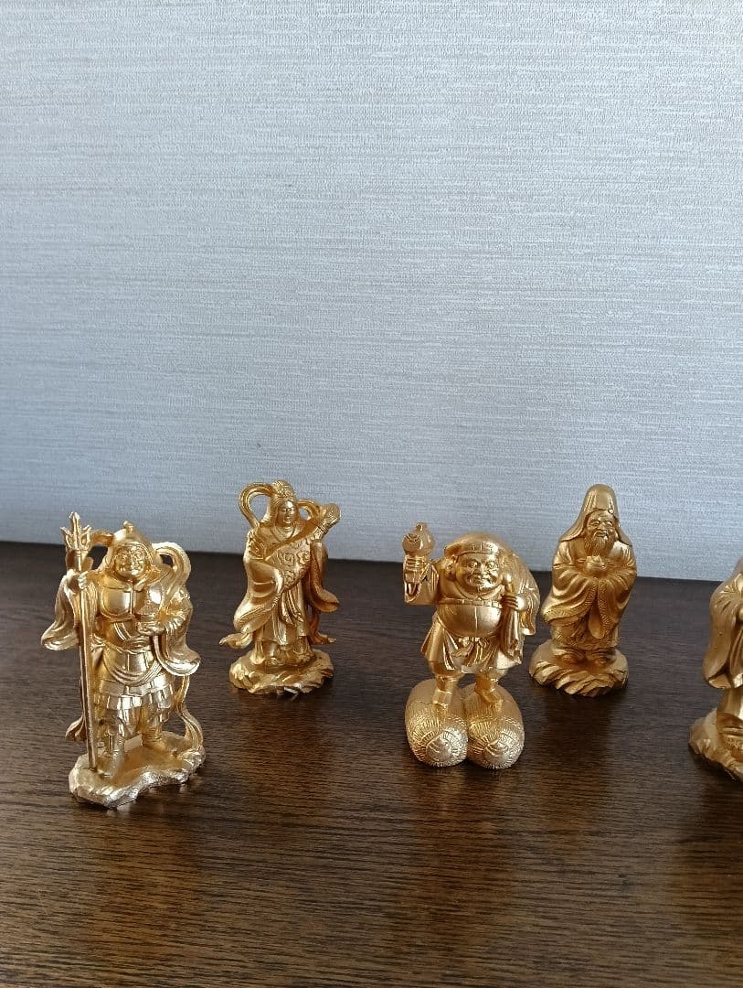 開運　七福神様　金メッキ　金箔　置き物　縁起物　工芸品