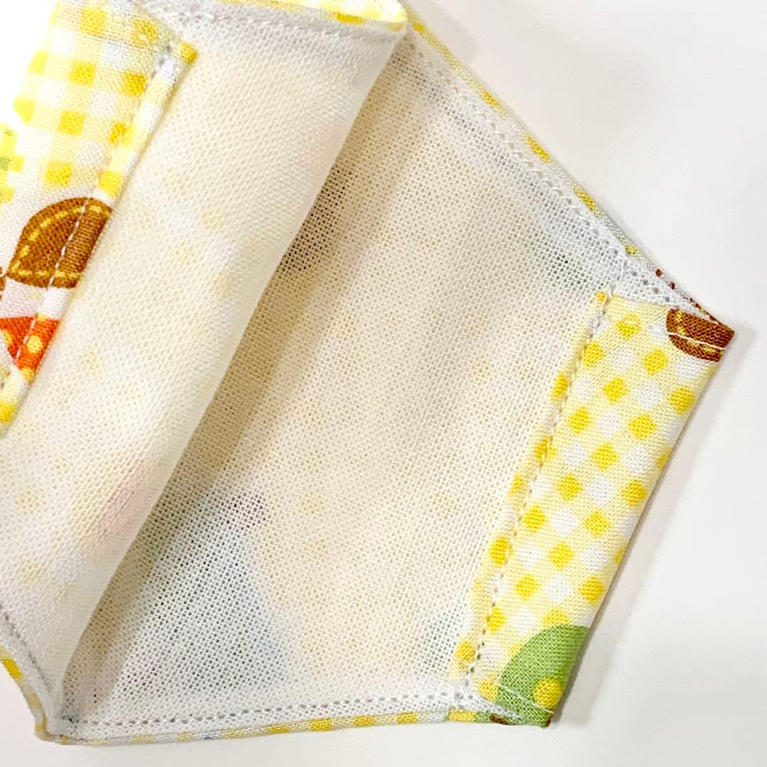 No.496 オーダーマスク　くま　ハチミツ　チェック　ハニー　ハンドメイド