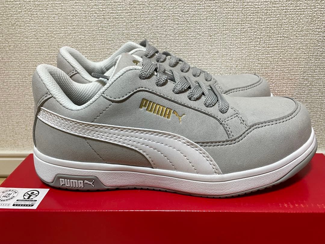 PUMA　安全靴　グレー　ホワイト　23.5cm　セーフティ　レディース