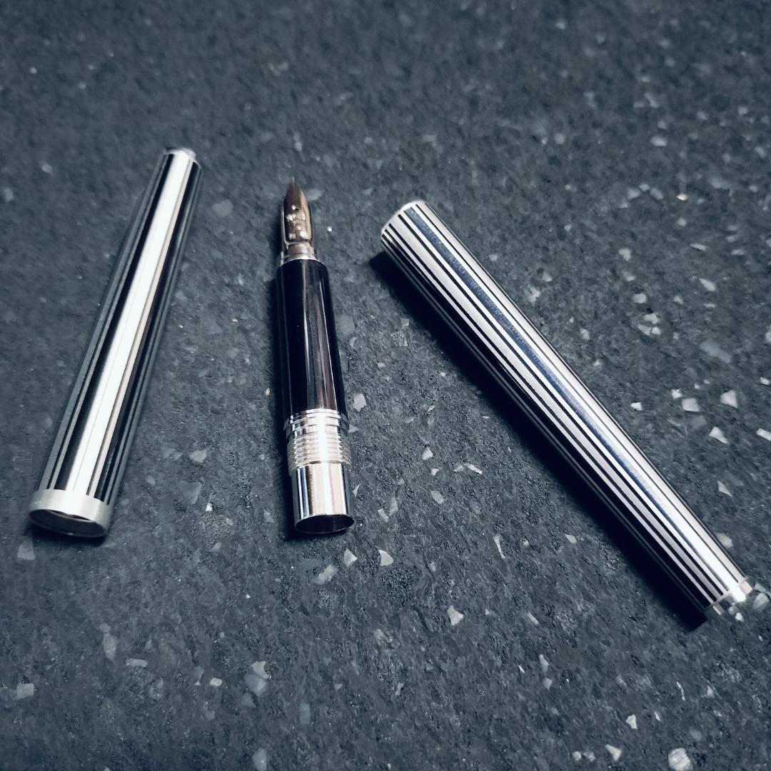 【廃盤】PLATINUM プラチナ万年筆 Riviere 18KWG F 格子柄