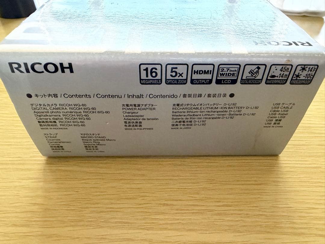 RICOH WG-60 ブラック 防水カメラ