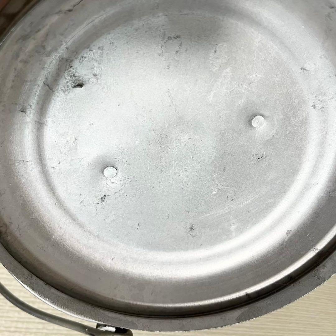 レトロ❤️アルミ缶アンティークバケツ蓋付き取手付き小物入れバスケット容器