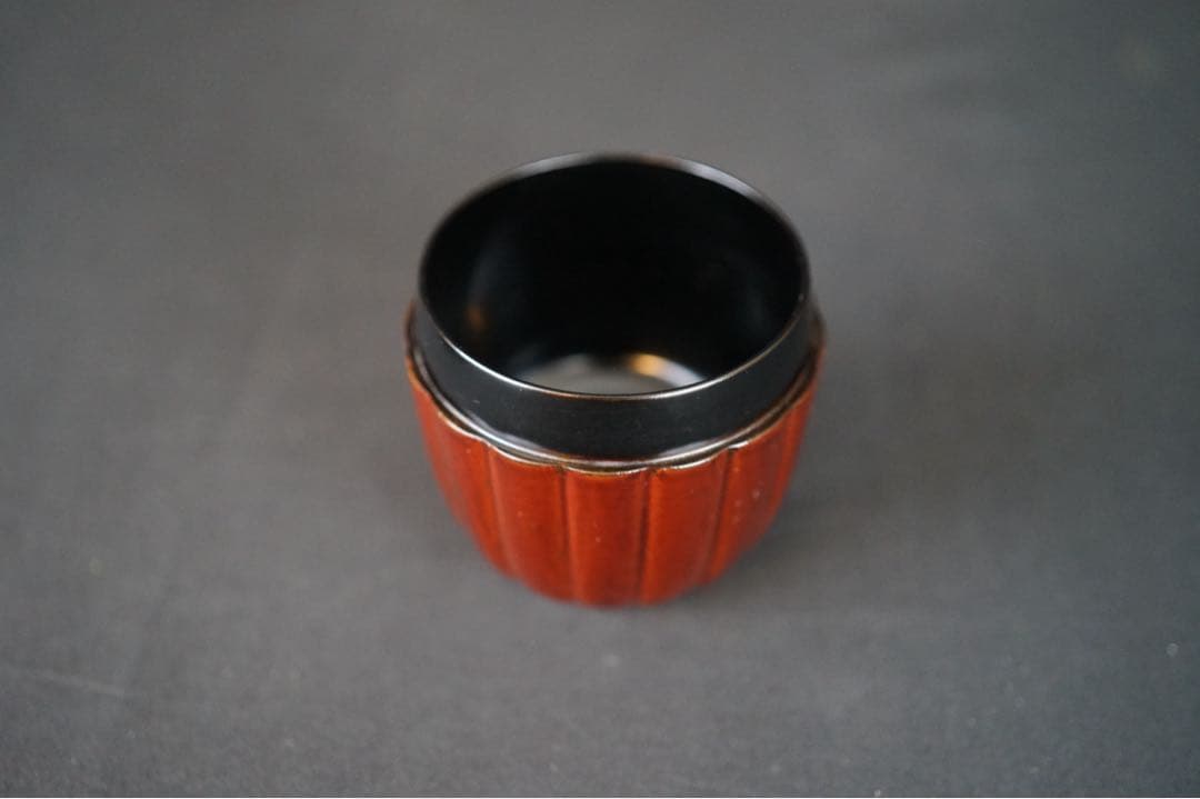 溜塗 菊棗 共箱 茶道具 / 菊形棗 菊割棗