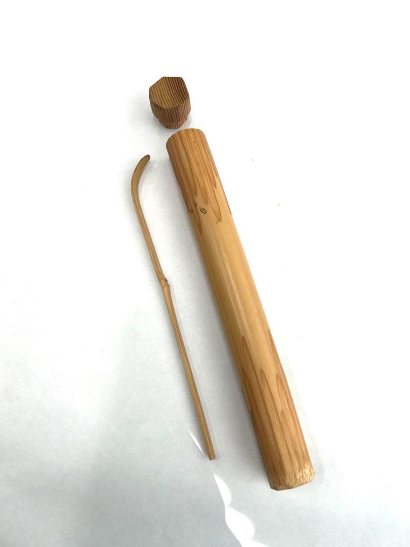 祇園　初音　福作銘　竹製 名品茶杓 蓋付きケース付き