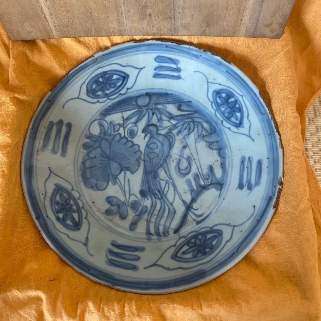 呉須菓子鉢　花鳥文皿