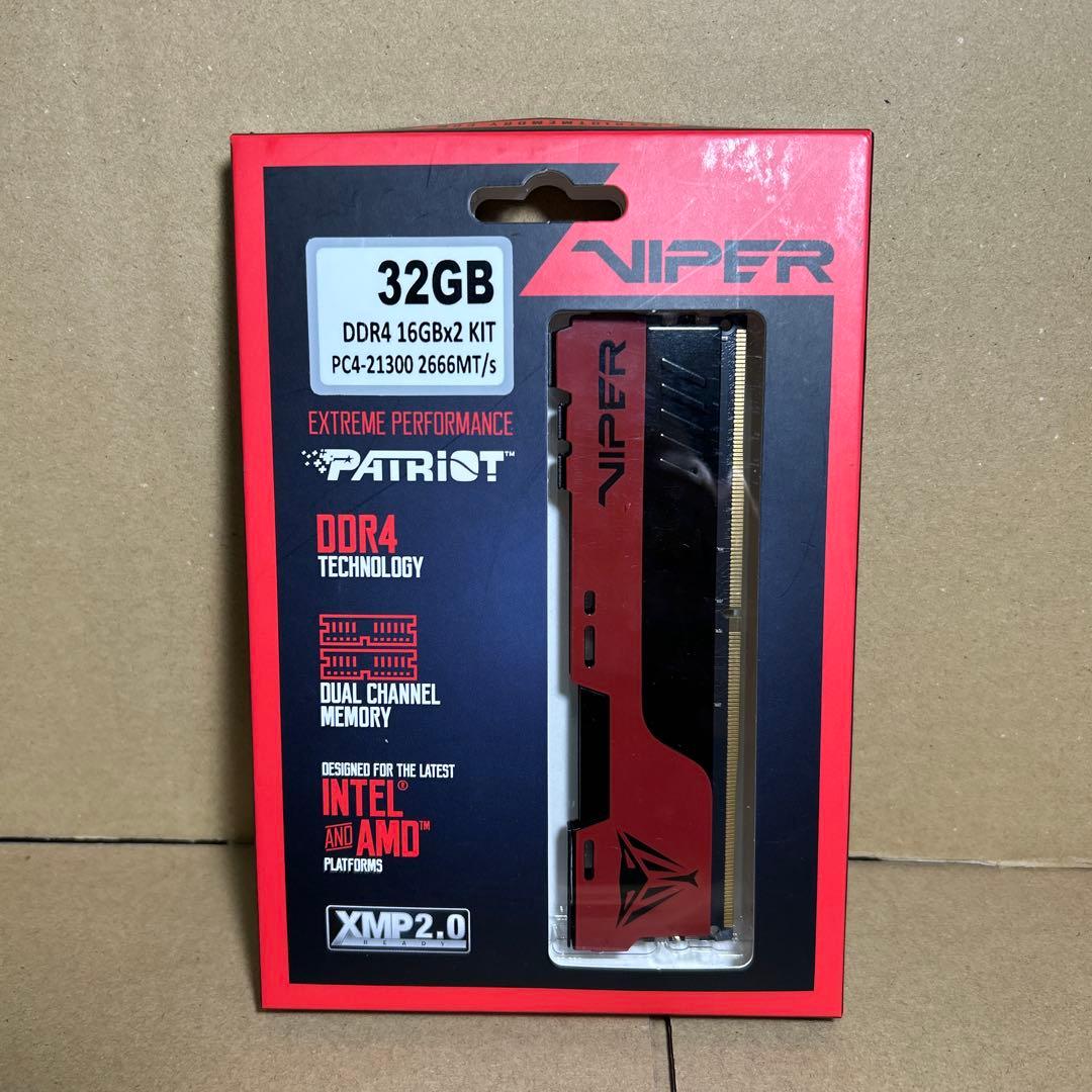 メモリー Patriot Memory DDR4 32GB PVE2432G266C6K