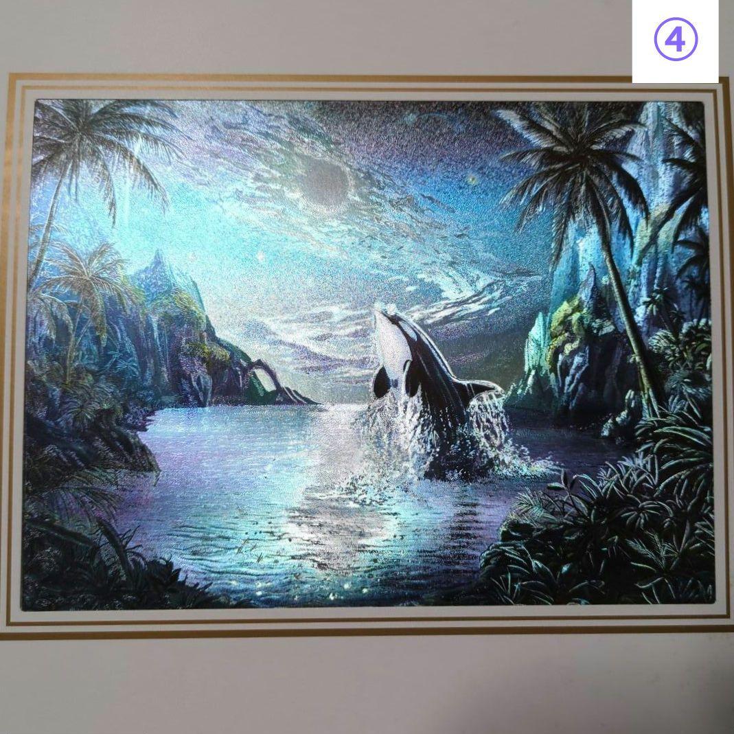イギリス　DUFEX PRINTS　エッチングアート（イルカ、シャチ）４枚セット