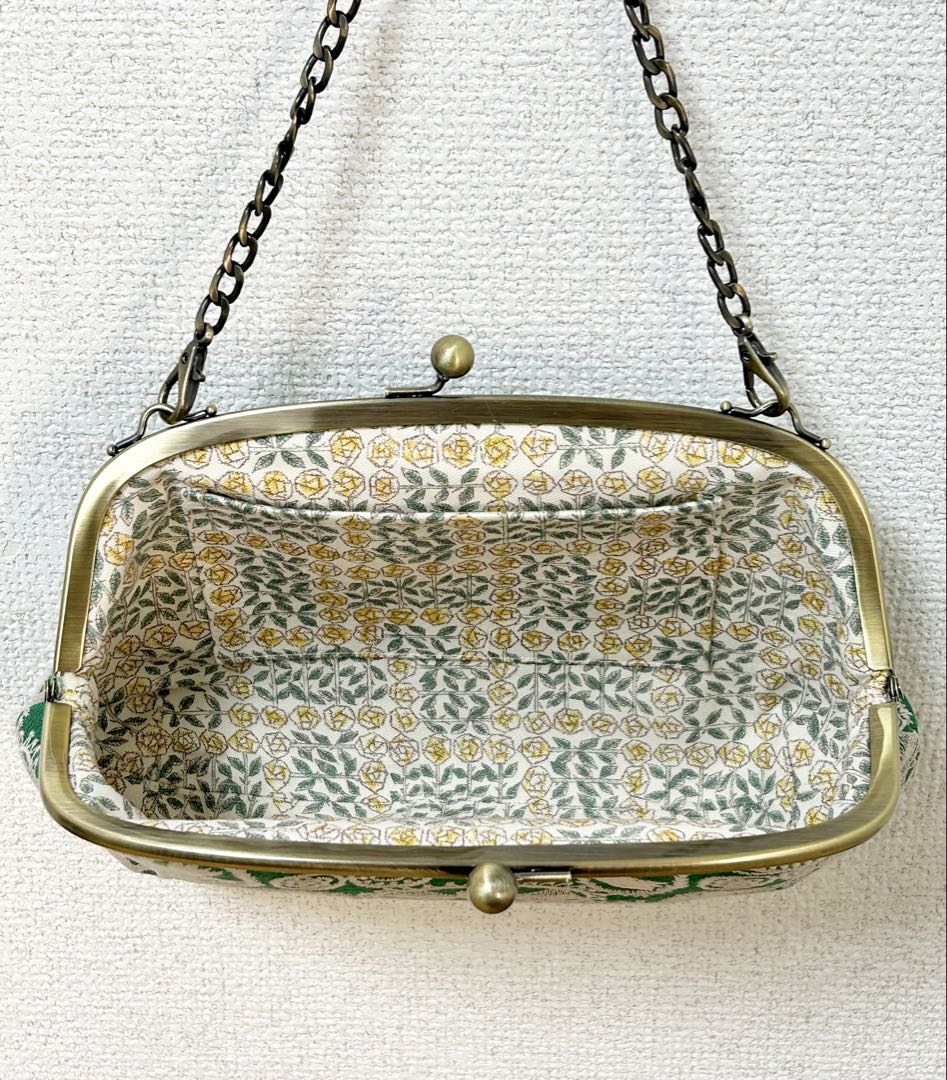 ハンドメイド がま口 バッグ ポーチ jungle relief ミナペルホネン