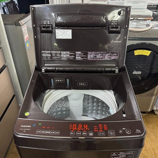 地域限定送料無料　美品【 TOSHIBA 】東芝 全自動洗濯機 AW-10DP1