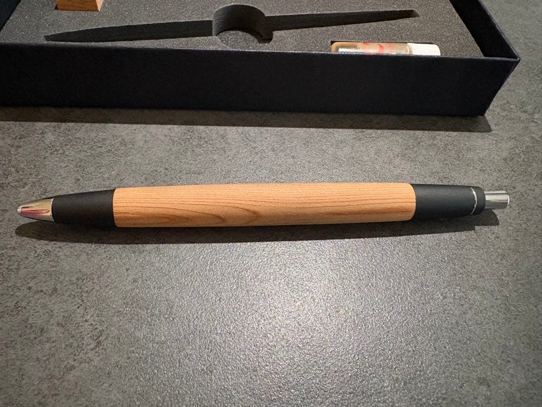 新品未使用！野原工芸 屋久杉 新型シャーペン シルバー