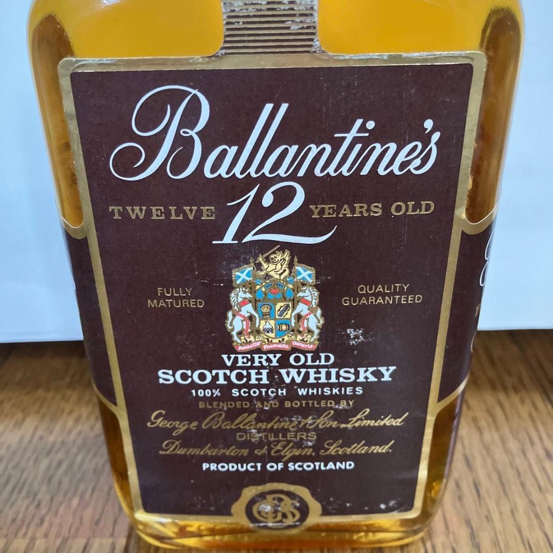 【希少】バランタイン 12年 デキャンタボトル，旧角ボトル 1L，750ml