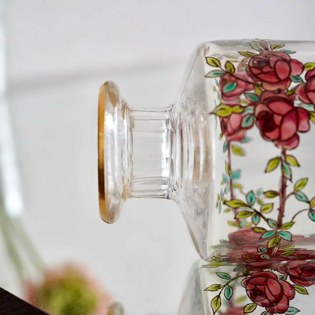 美品★極希少 オールドバカラ BACCARAT 香水瓶 L 薔薇文 ルビーの指輪