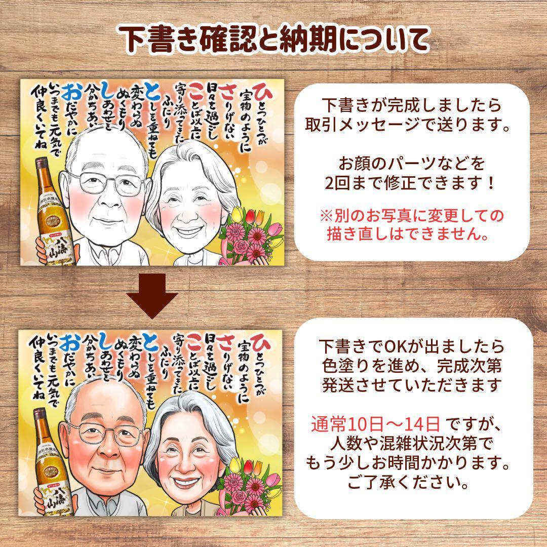 4名さま　A4サイズ【似顔絵オーダー】