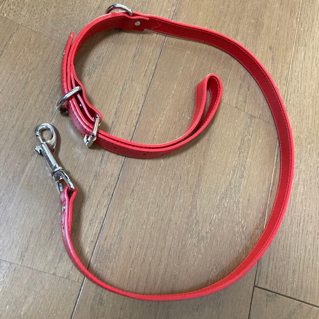 LOEWE レッド レザー使用 犬用リード 赤 未使用 ロエベ