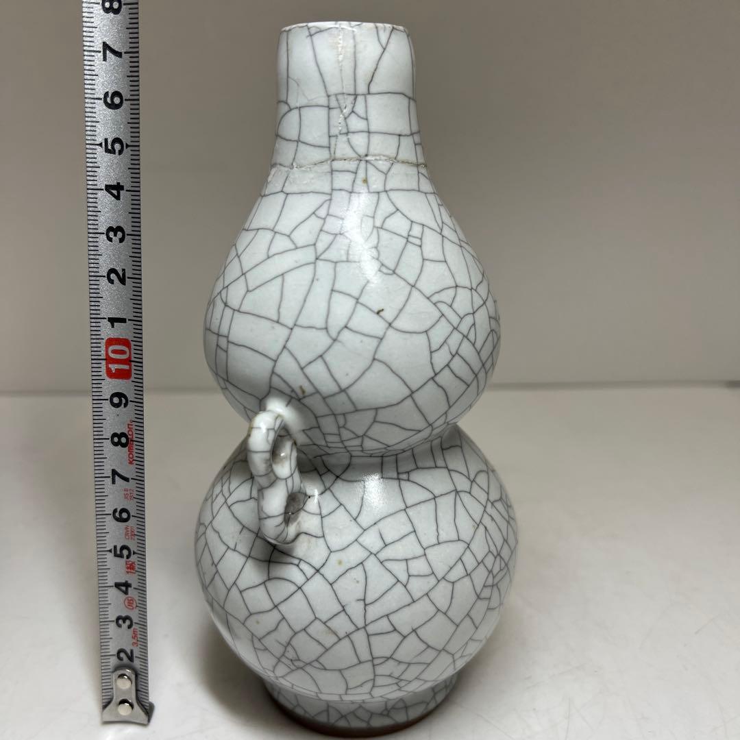 専用　南宋期倣　哥窯花瓶　木箱付　高さ約17.5㎝　東Y8-0303①
