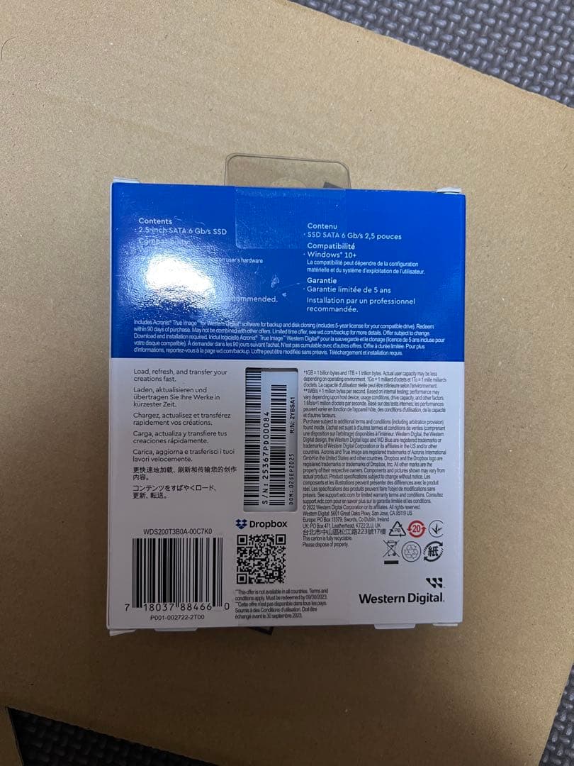 【新品未開封】WD Blue SA510 2TB 2.5インチSATA SSD
